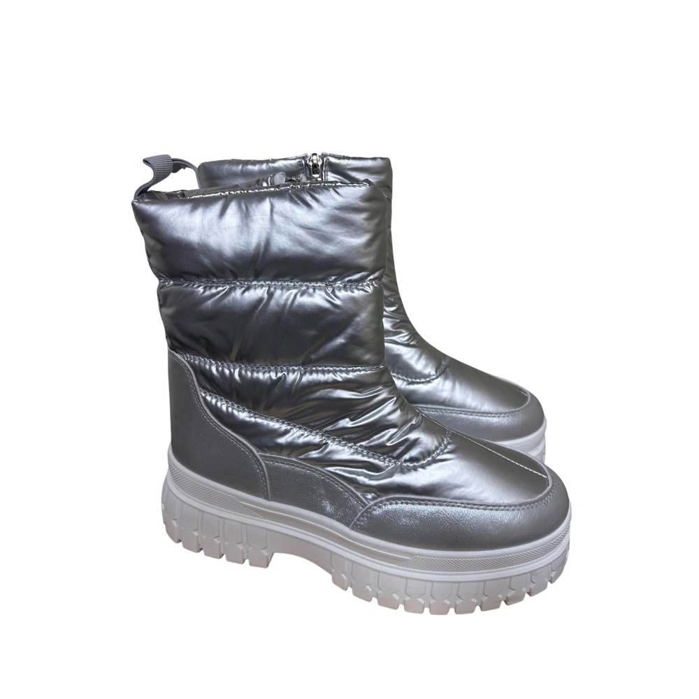 Dirty Laundry Dashh Puff Platform Bootie Size 8 Silver Metallic Quilted Puffer